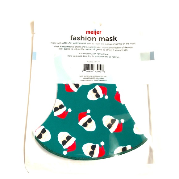 3/$10 NEW Santa Face Mask Green UNISEX ATB-UV+ - Picture 5 of 11